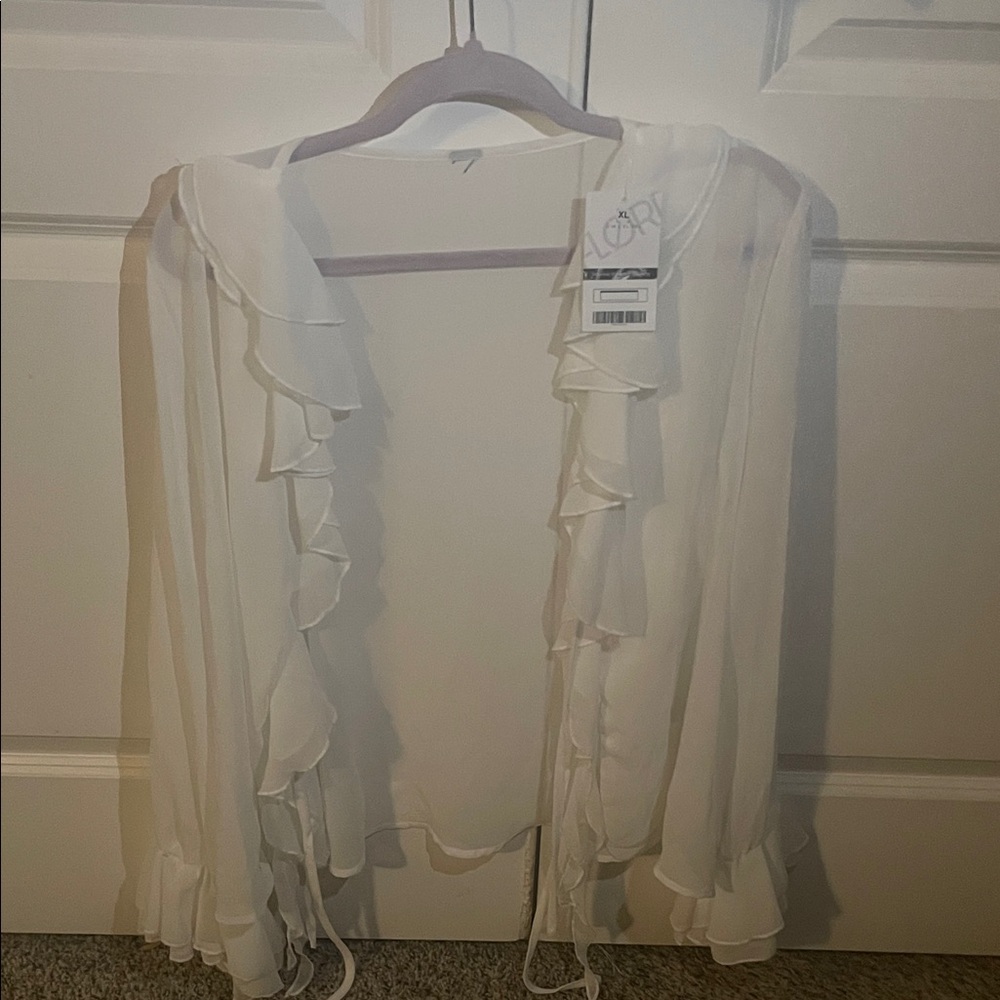 White Ruffle Blouse
